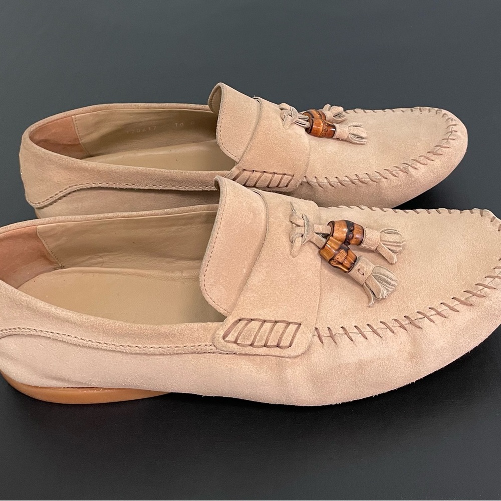 Gucci suede bamboo tassel driving loafers shoes sz 10 men’s - Picture 9 of 16